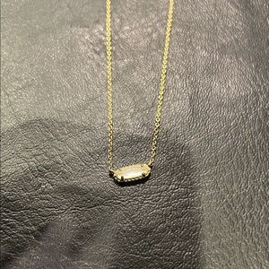 Kendra Scott Gold Mini Elisa Necklace with Light White Stone